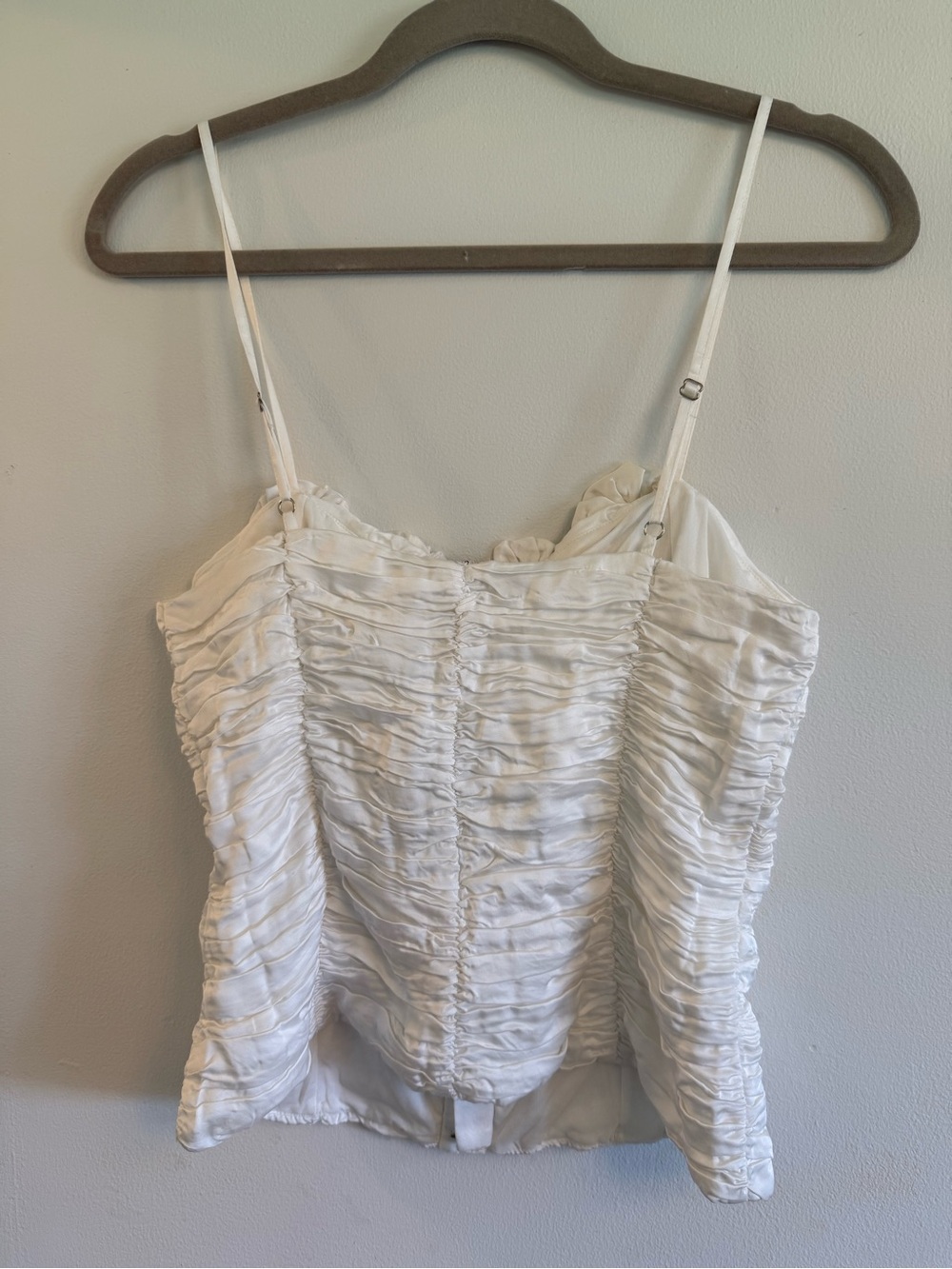 Zara White Ruched Rosette Satin Corset Top | Size M | NWT - Picture 12 of 13